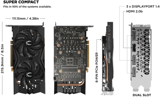 192Bit鉱山の装備のグラフィックス・カードZOTACの賭博のGeForce GTX 1660 6GB GDDR5のグラフィックス・カード